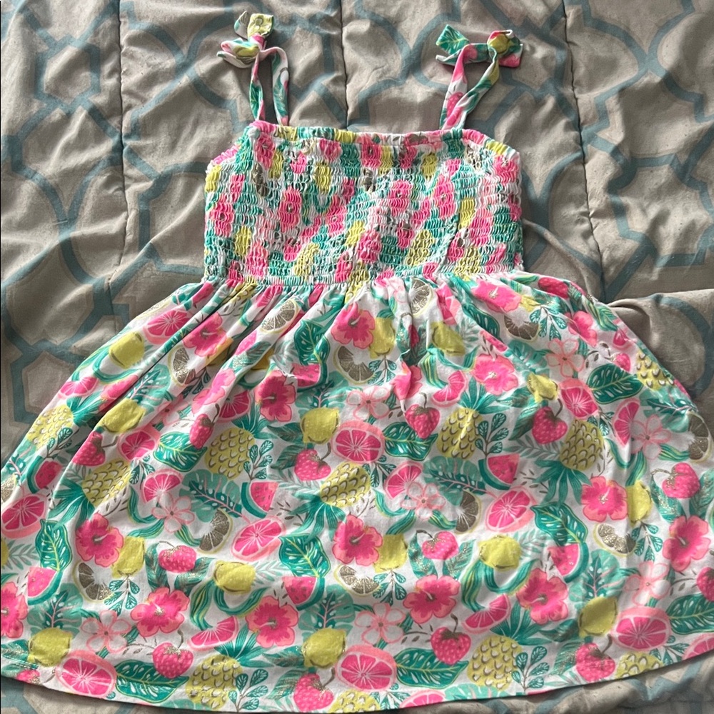 Cynthia Rowley Pink and Yellow Floral Kids Dress
